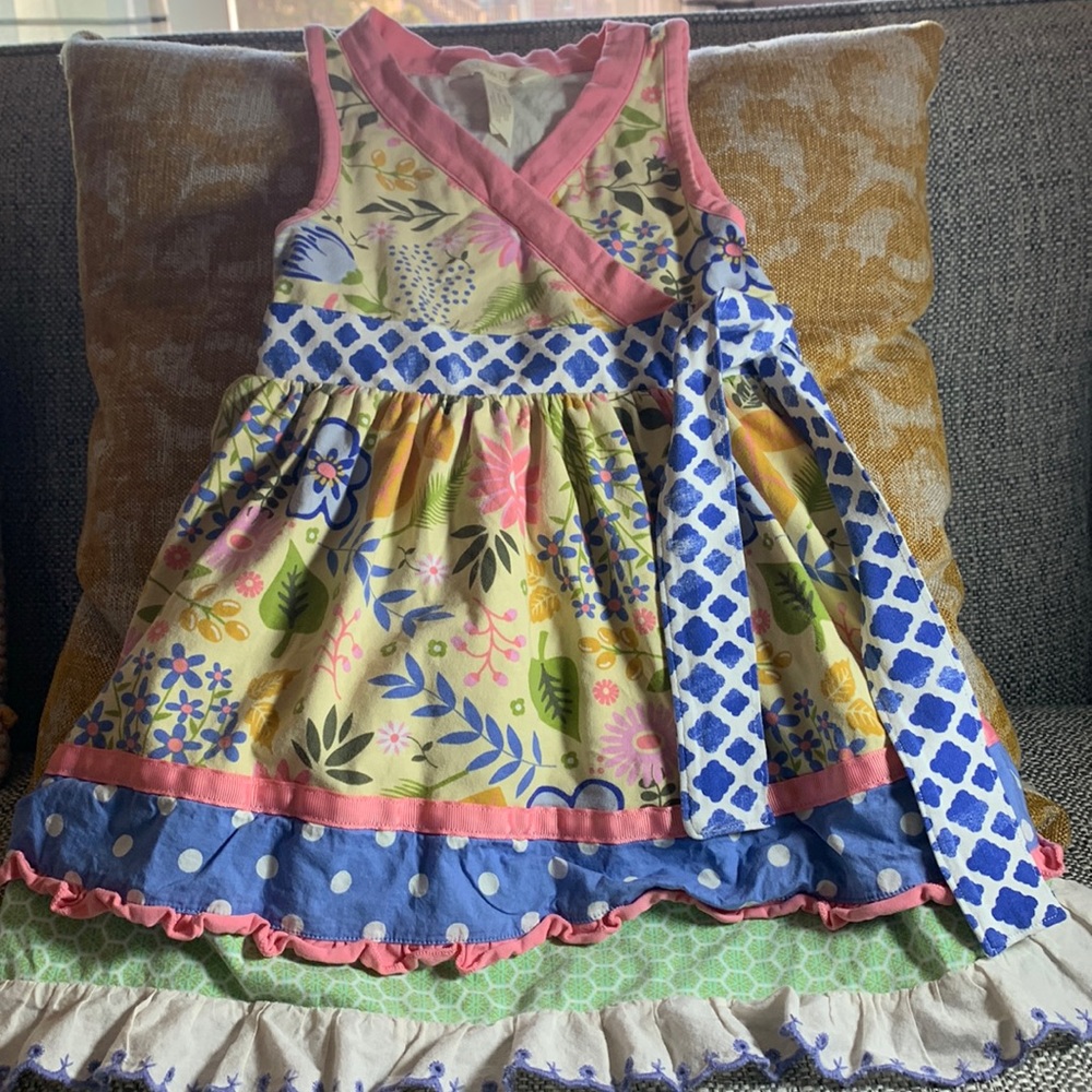 Matilda Jane dress with tie, sz 4